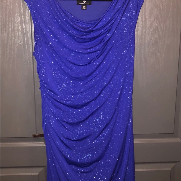 Beautiful deep purple/purple cocktail dress.  C. 41.5 in from shoulder to hem - Picture 1 of 10